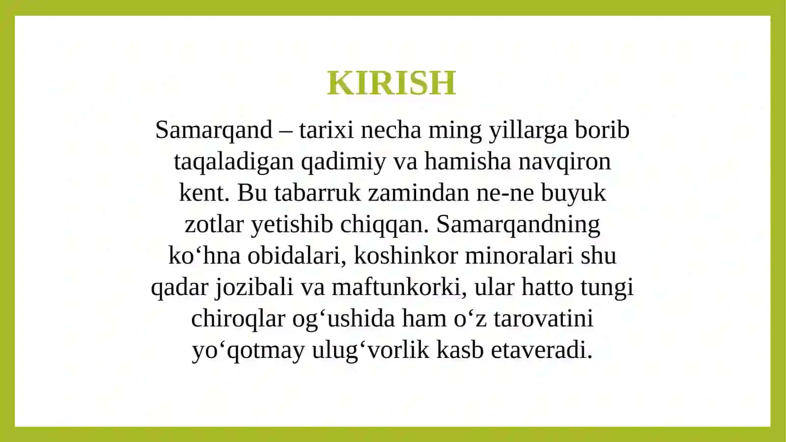 Samarqand shahrining meʼmoriy yodgorliklari 2