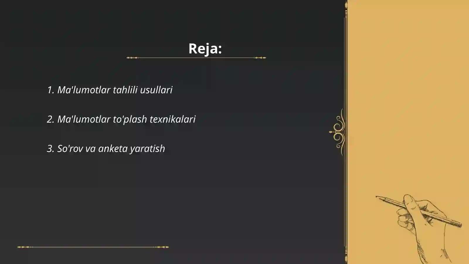 Ma'lumotlar tahlili usullari 2