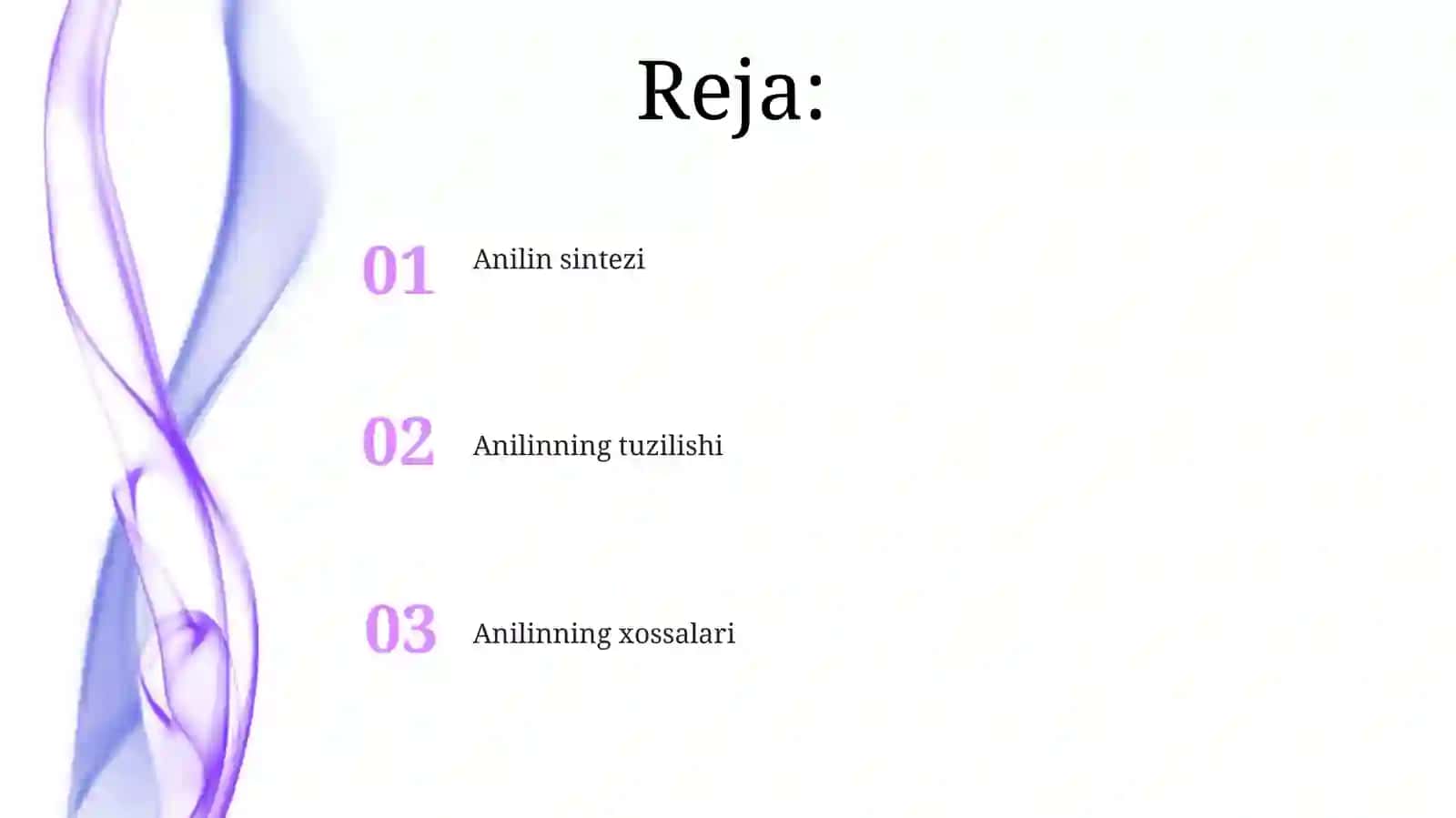 Anilin vauning sintizi tuzulishi va xossalari 2