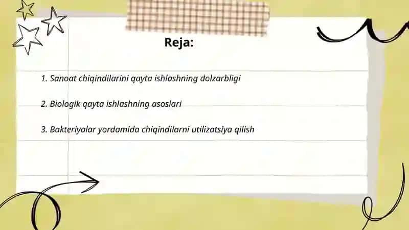 Sanoat chiqindilarini biologik qayta ishlash texnologiyalari 2
