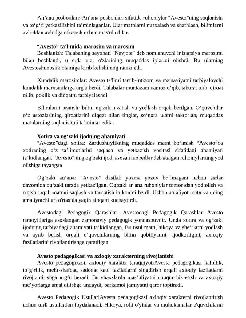 Avestodagi Pedagogik Qarashlar 2