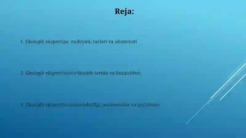 Ekologik ekspertiza tushunchasi, turlari va o'tkazish tartibi 2