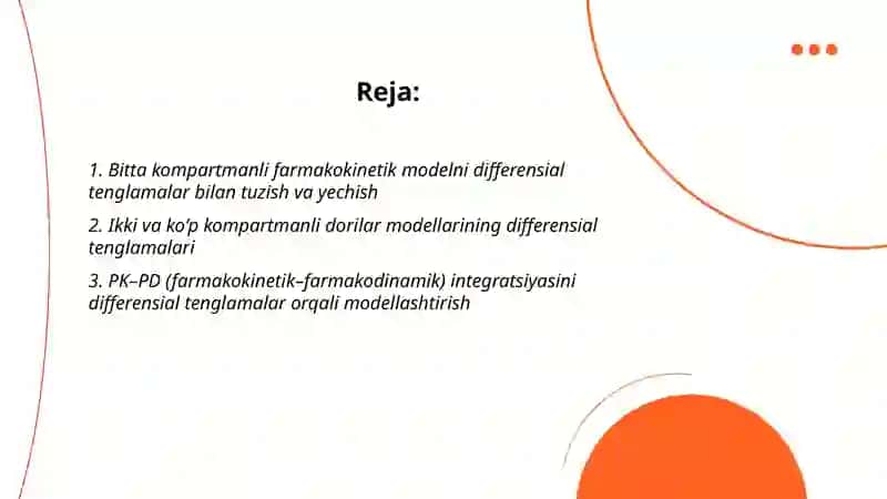 Tibbiy-biologik mazmunda differensial tenglamalar 2