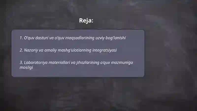 Biologik fanlarni o'qitishda ta'lim mazmuni, vositalari, metodlari να shakllarining uzviyligi 2