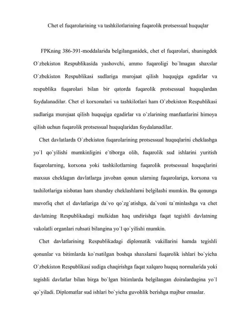 Chet el fuqarolari va fuqaroligi bo'lmagan shaxslarning huquqiy holati 2
