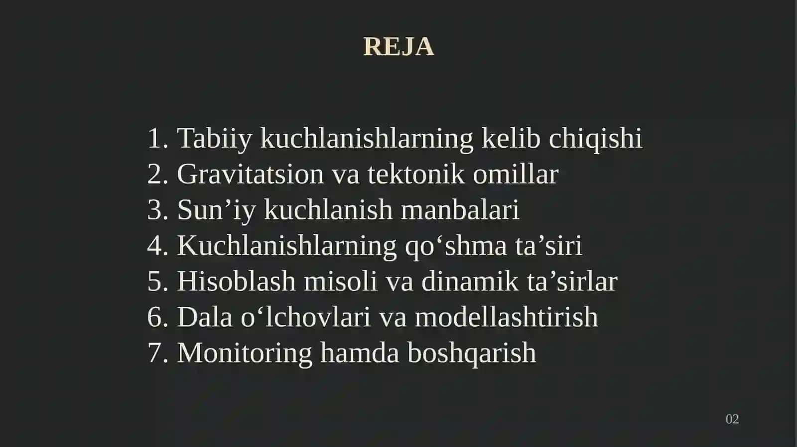 Tog‘jinslarimassividagitabiiy(tektonik)vasun’iykuchlanishlar 2