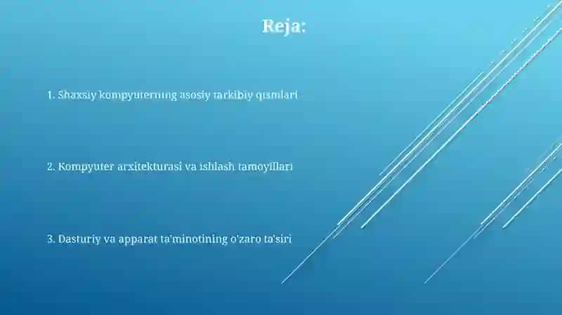 Shaxsiy kompyuterning tuzilishi va arxitekturasi 2