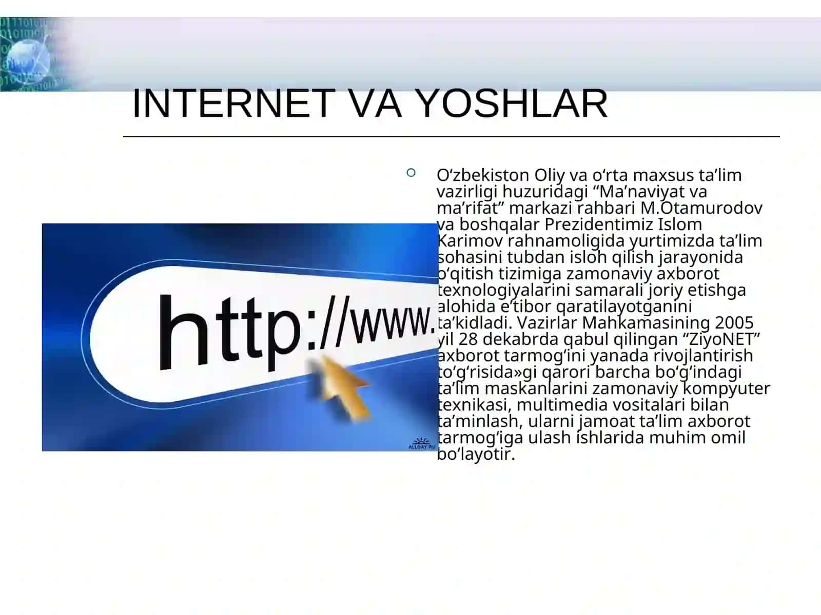 INTERNET VA YOSHLAR 2