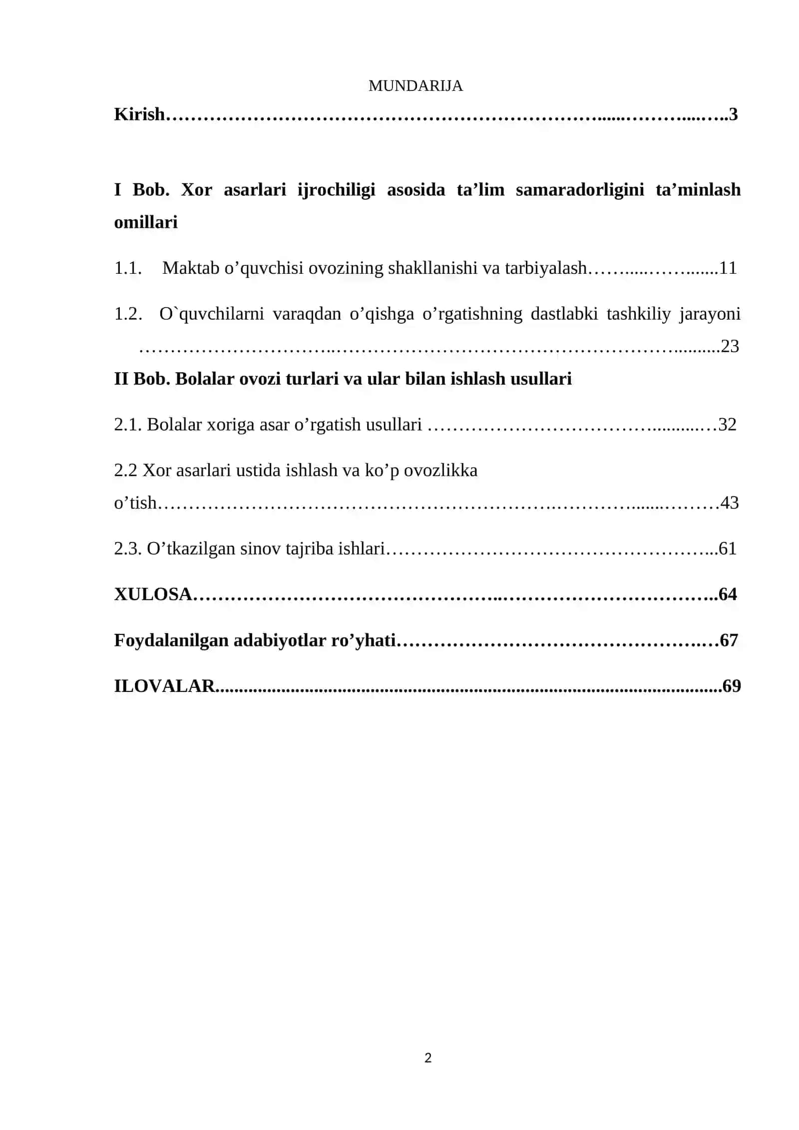 Xor asarlari ijrochiligida bolalar ovozi turlari va ular bilan ishlash usullari 2