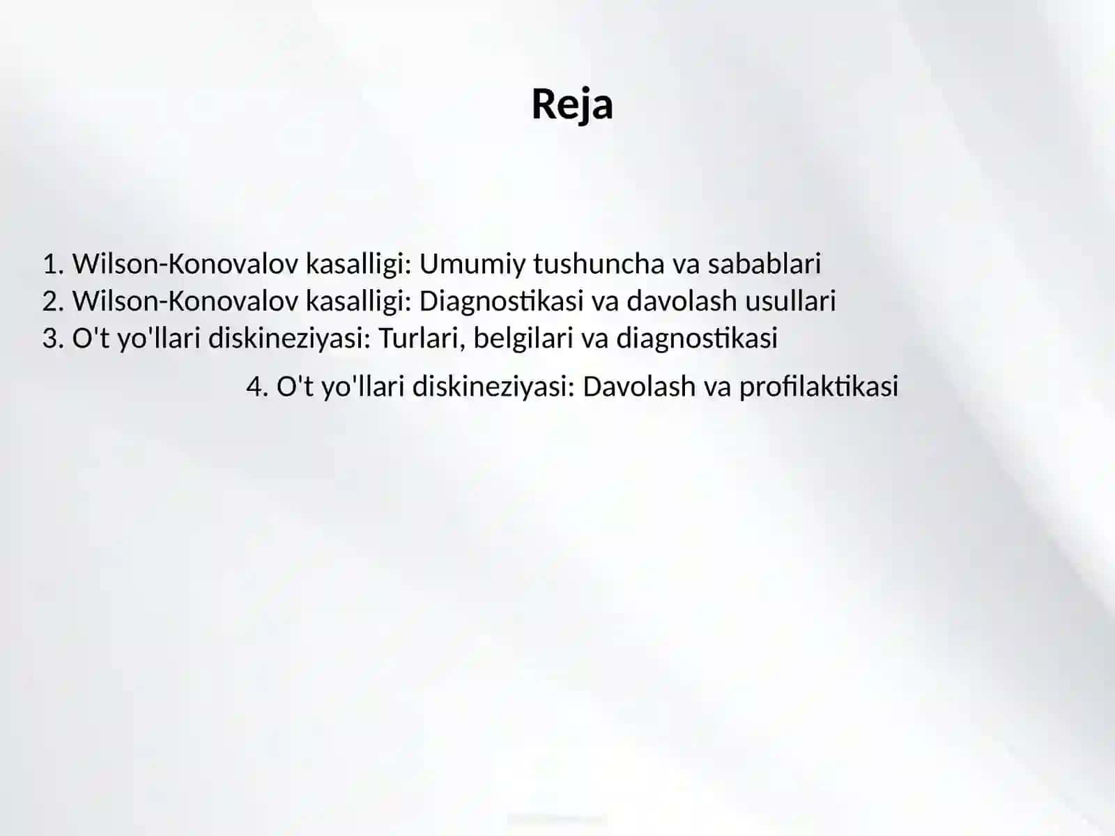 Wilson-Konovalova kasalligi. O't yo'llari diskineziyasi 2