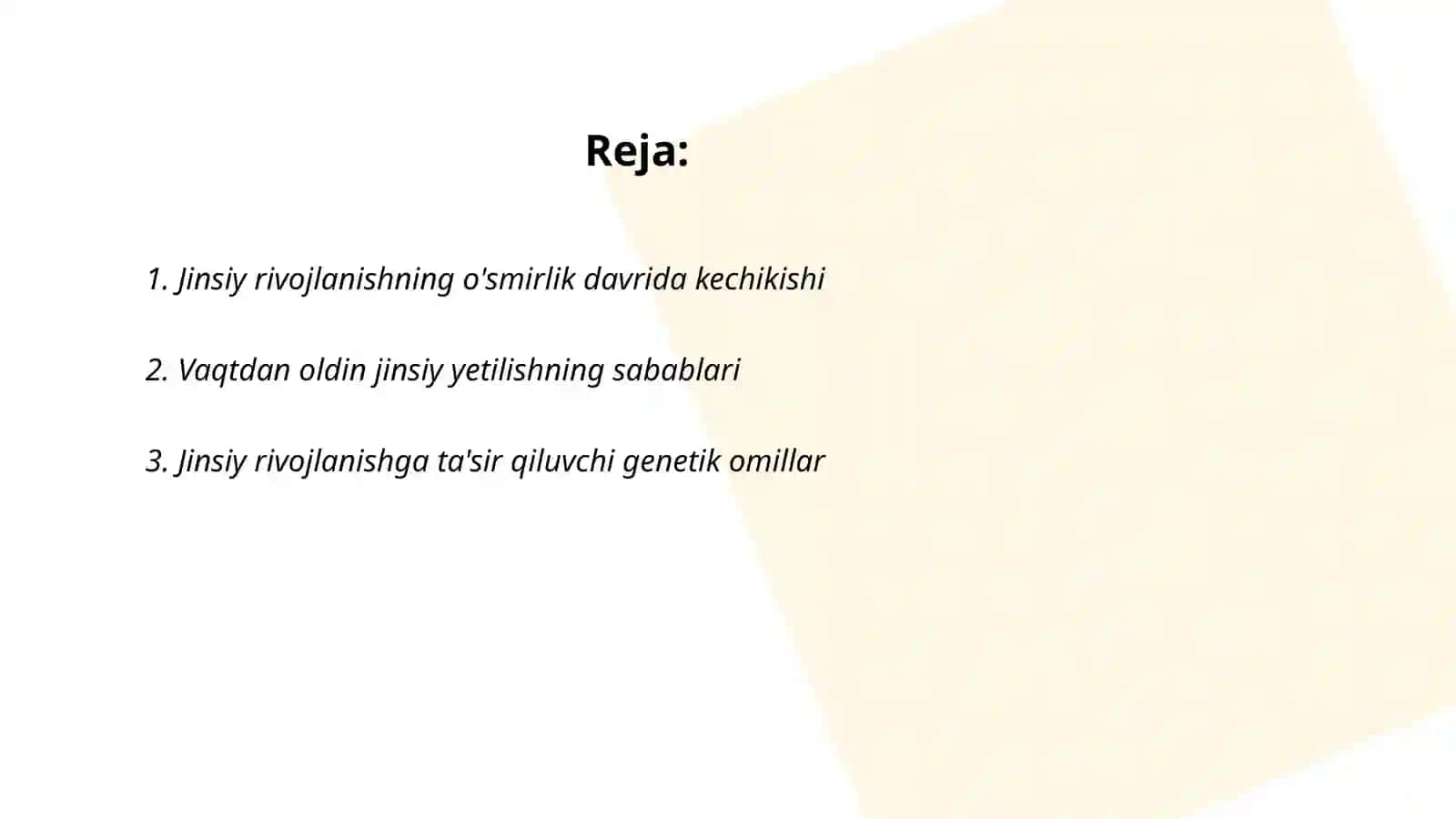 Jinsiy rivojlanishni orqada qolishi vaqtdan oldin yetilish 2
