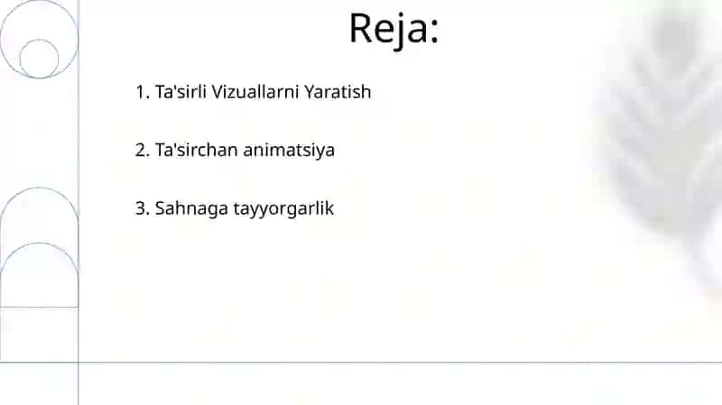 Trening uchun taqdimot va animatsiya yaratish 2