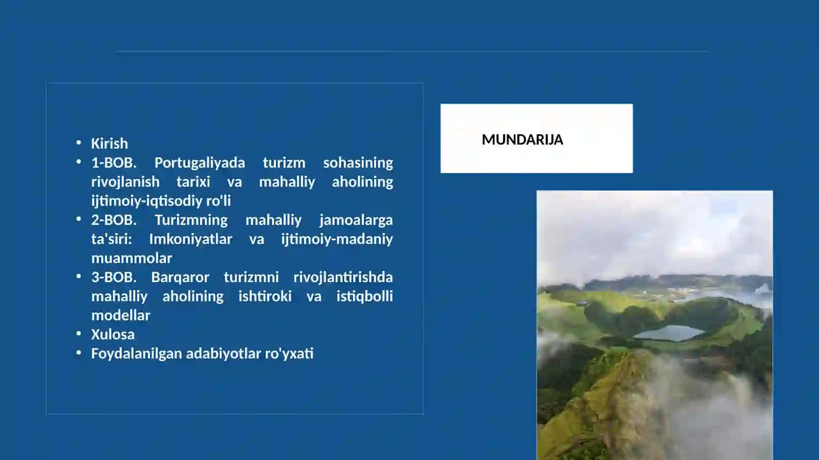 “Portugaliyada turizmning rivojlanishida mahalliy aholining o’rni” 2