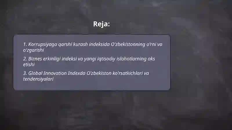 Korrupsiyaga qarshi kurash indeksi 2