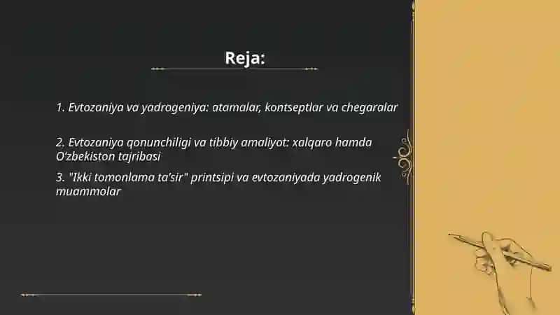 Zamonaviy tibbiyotda evtozaniya va yadrogeniya muamolari 2