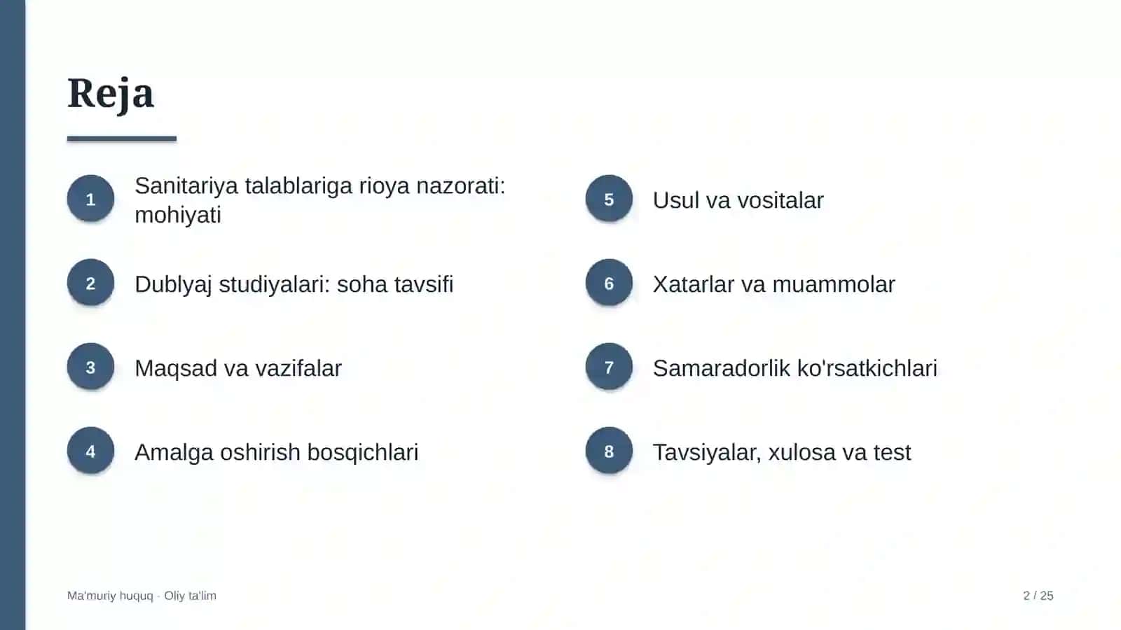 Dublyaj studiyalarida sanitariya qoidalari va normalariga rioya etilishini nazorat qilish 2