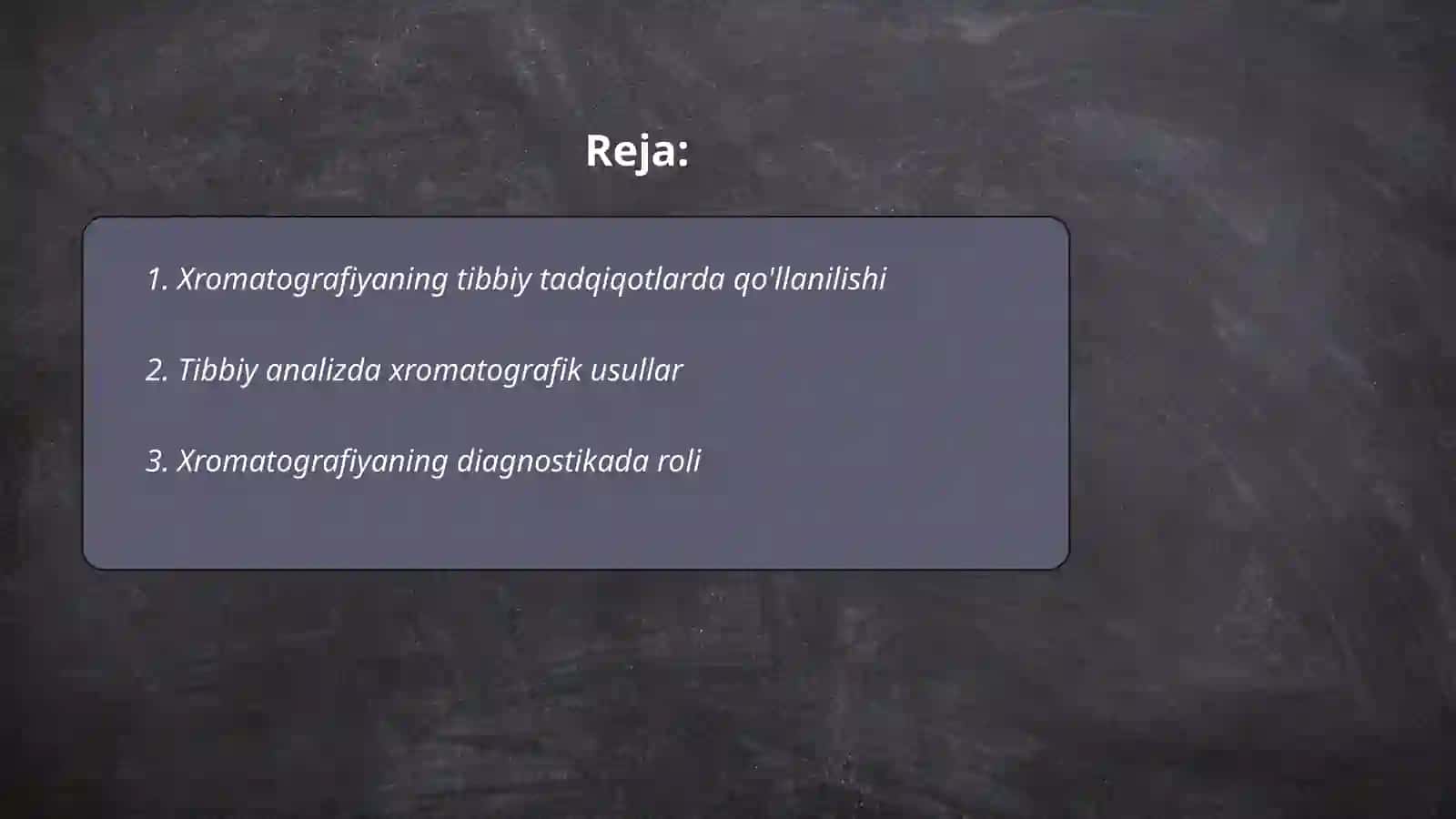 Xromatografiyaning tibbiy izlanishlardagi imkoniyatlari 2