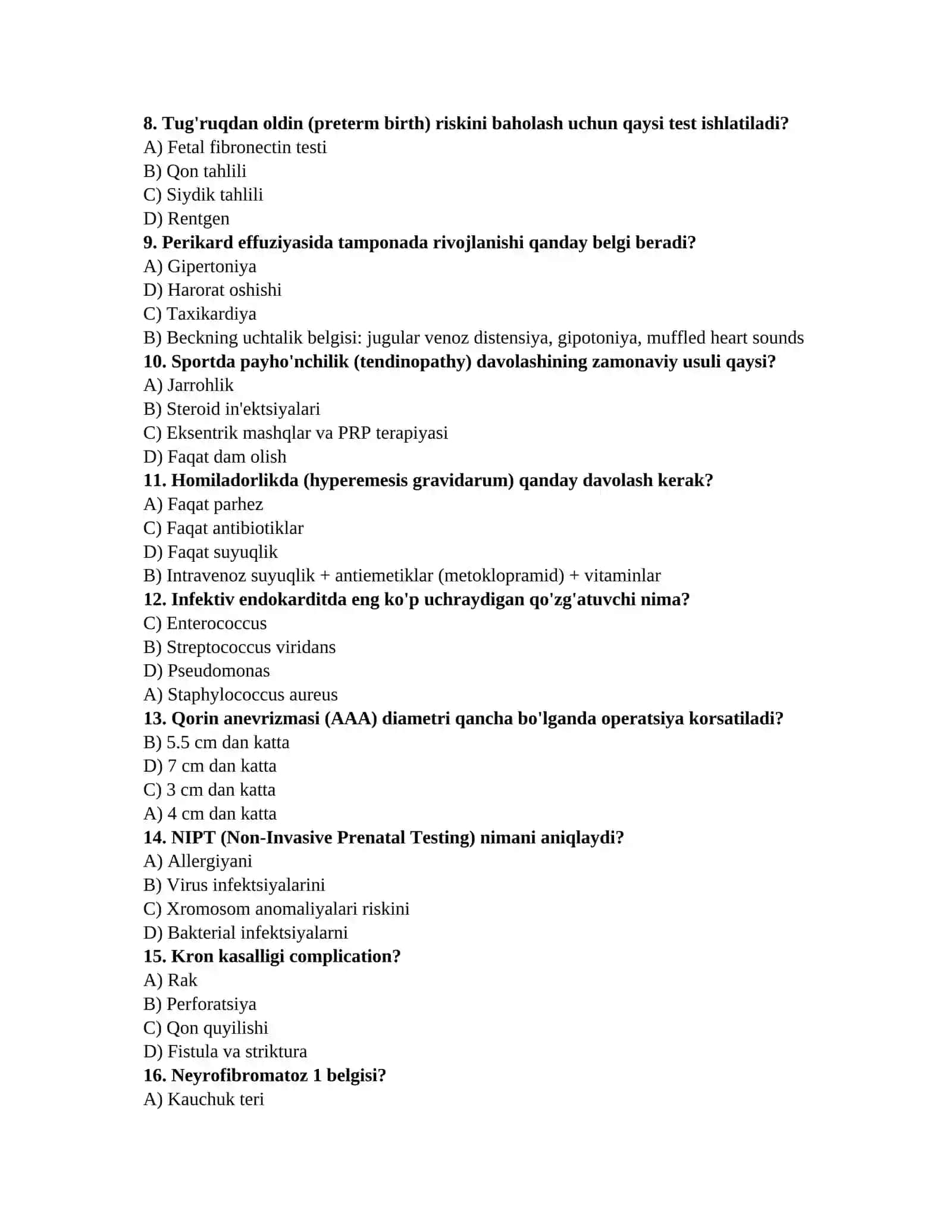 Ordinantura testlari 2