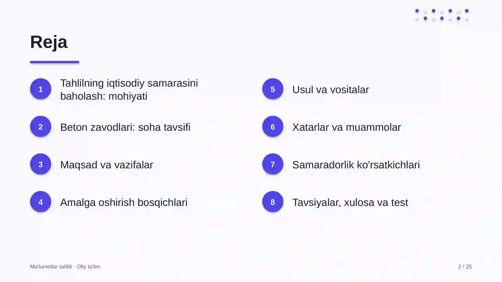 Beton zavodlarida ma'lumotlar tahlilining iqtisodiy samarasini baholash 2