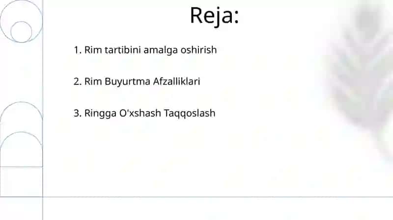 Rim orderlari taqqoslash 2