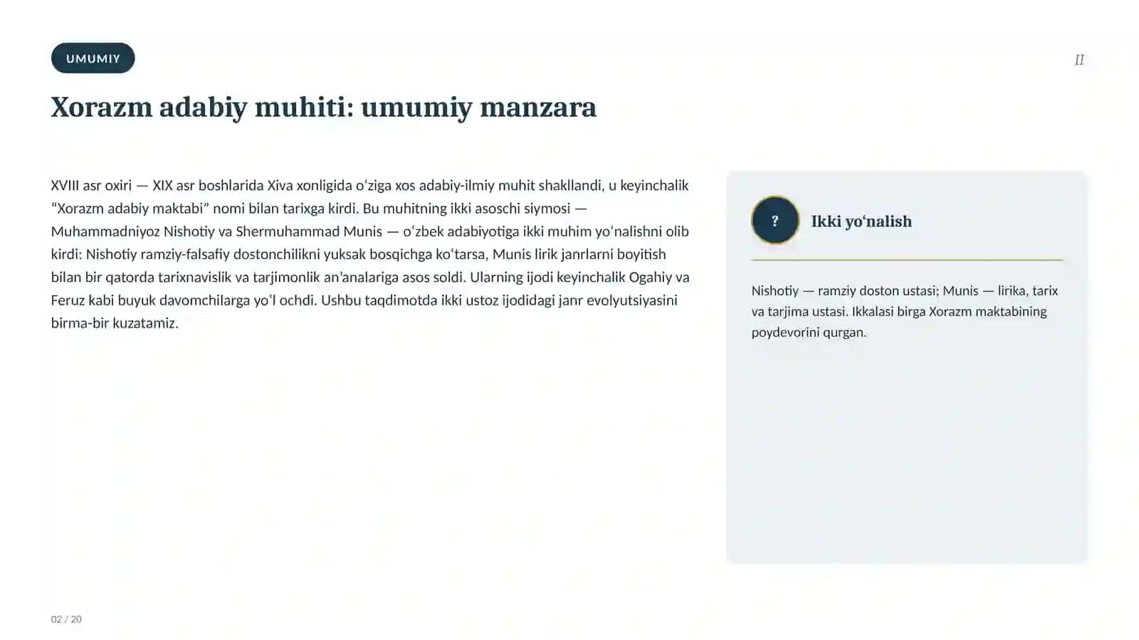 Nishotiy va Munis ijodida janrlar evolyutsiyasi 2