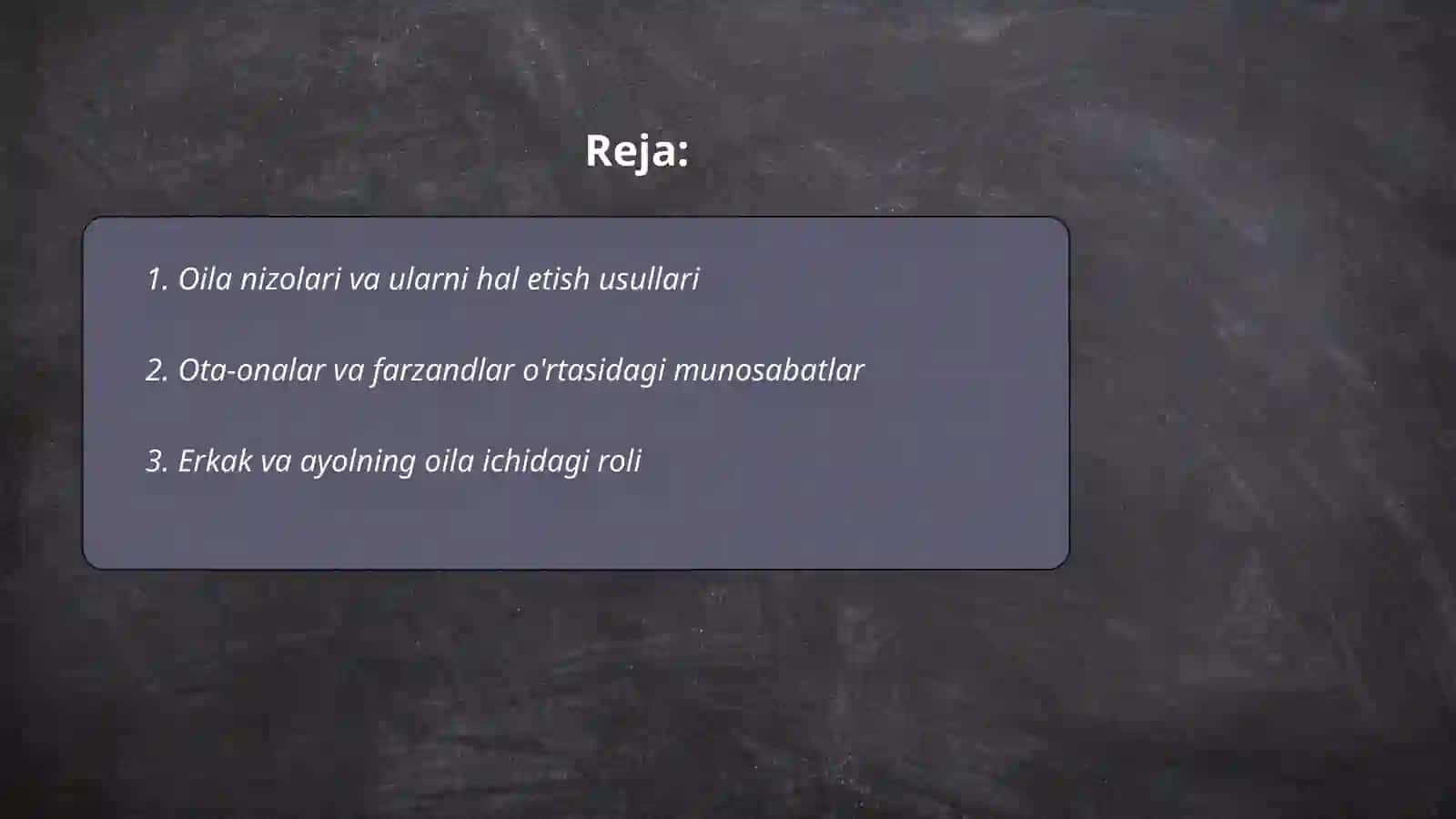 Oilaviy munosabatlar psixologiyasi 2