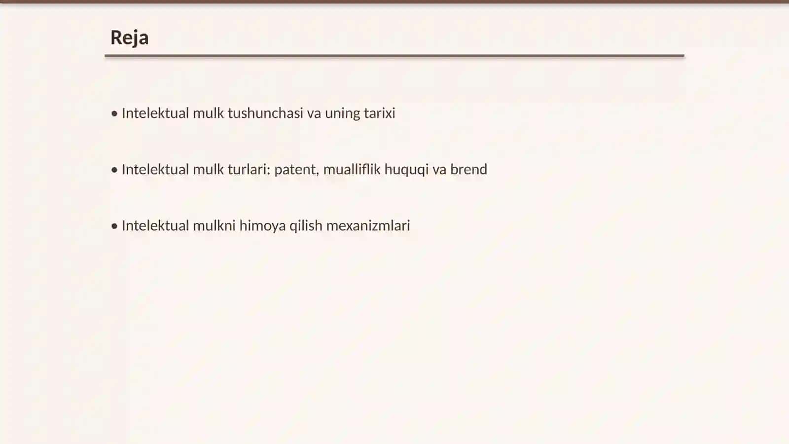 Intelektual Mulk Tushunchasi 2