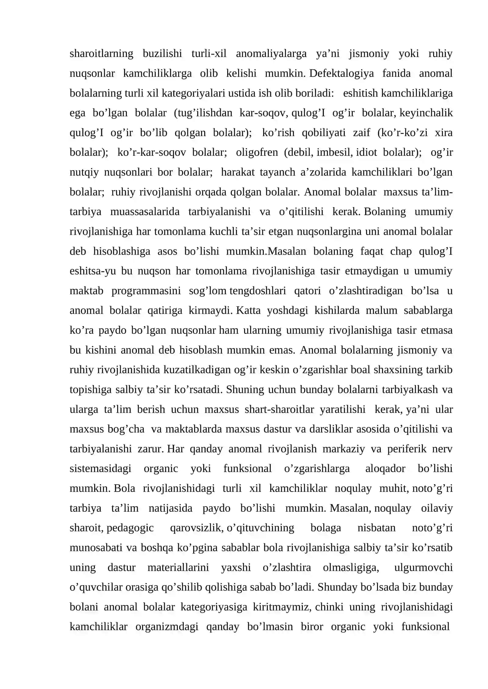 ESHITISHIDA VA KO’RISHIDA NUQSONI BO’LGAN BOLALAR REJA 2