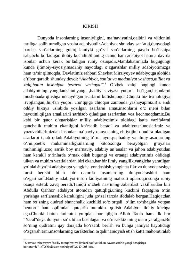 Jahon adabiyotida, o‘zbek nasrida Ulug’bek Hamdam ijodida tutgan o’rni 2