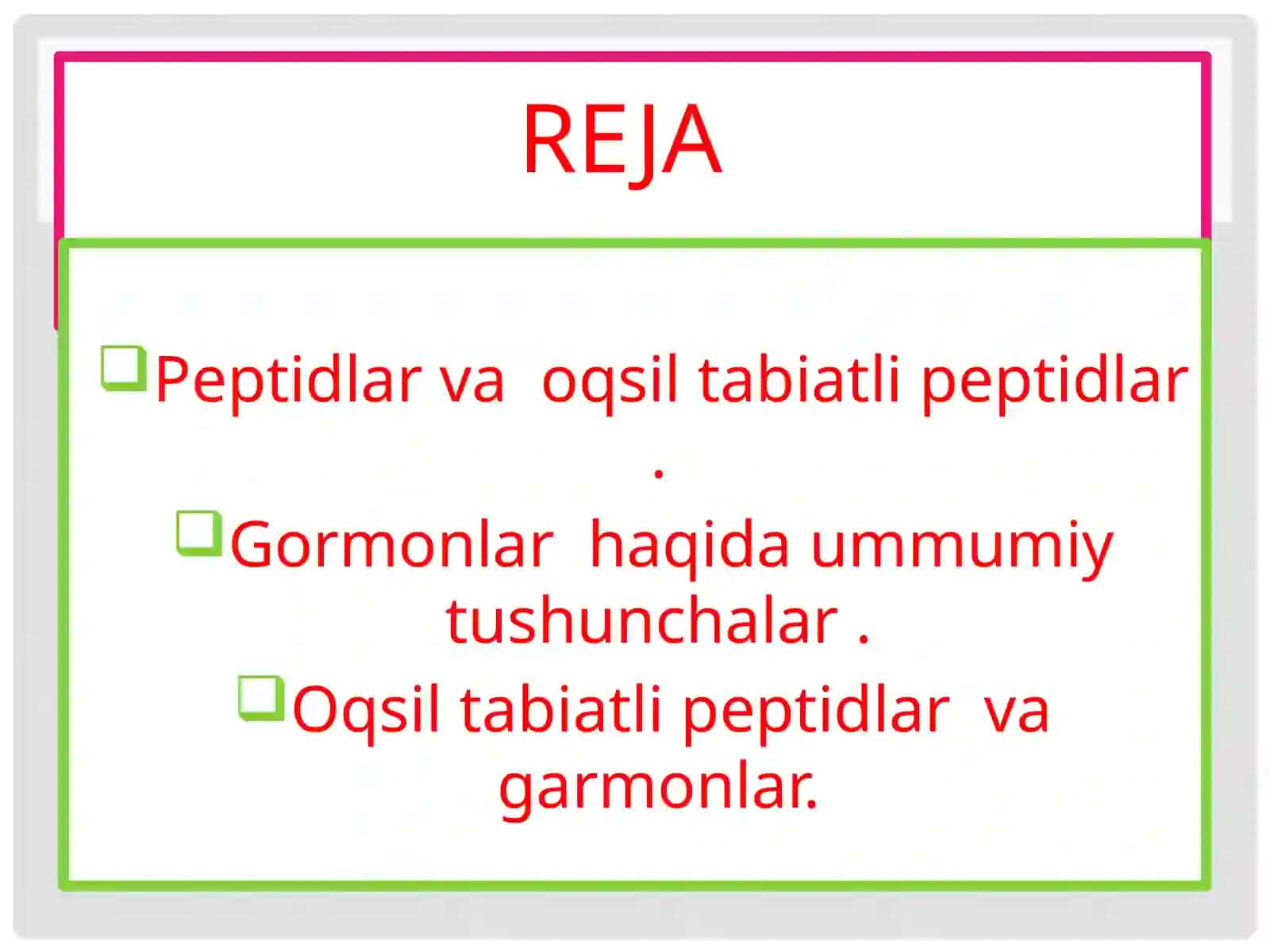Oqsiltabiatli peptidlar va gormonlar 2