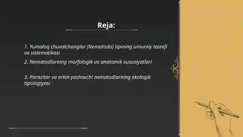Yumaloq chuvalchanglar tipiga umumiy tasnif 2