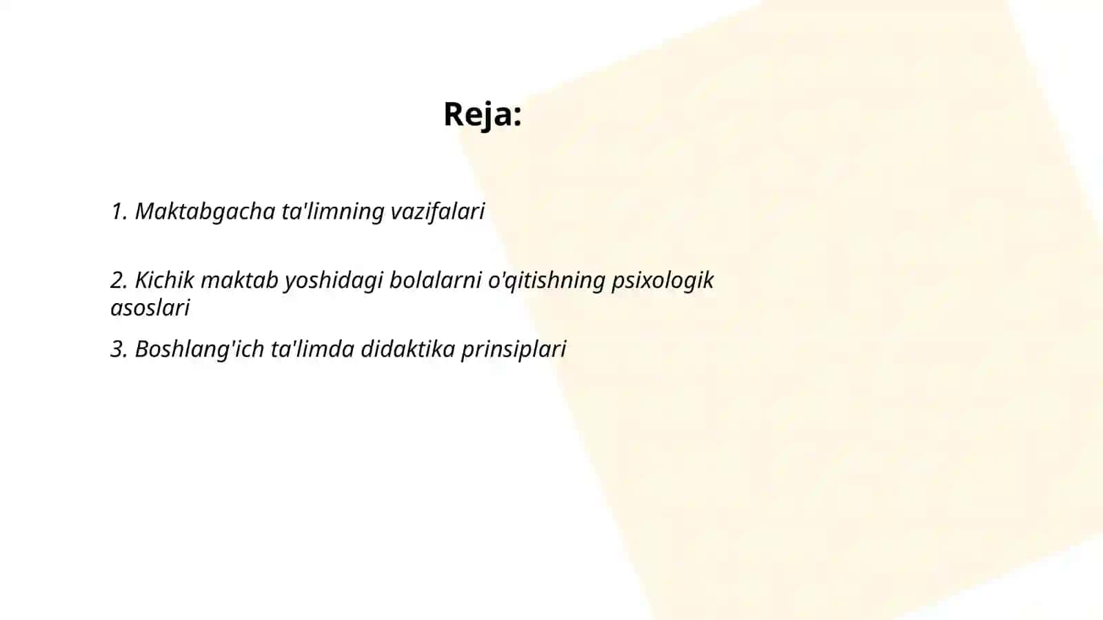 Maktabgacha va boshlang'ich ta'lim oluvchilarni o'qitish qonuniyatlari 2