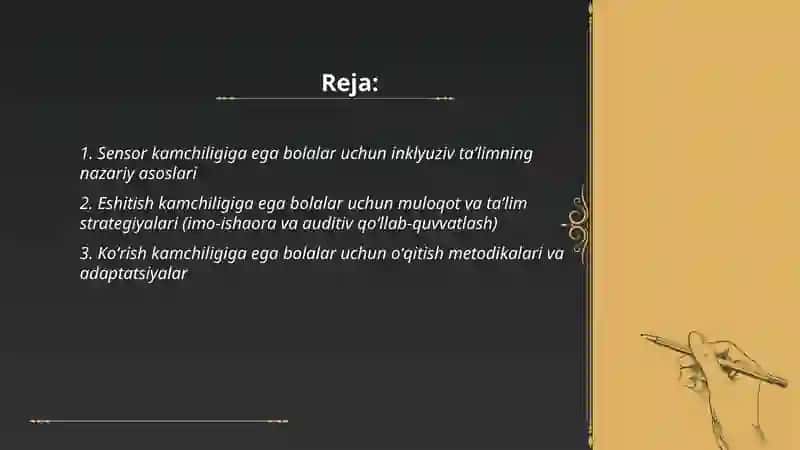 Sensor kamchiligiga ega boʻlgan bolalar uchun inklyuziv taʼlim strategiyalari va ularni amalga oshirish shart- sharoitlari 2