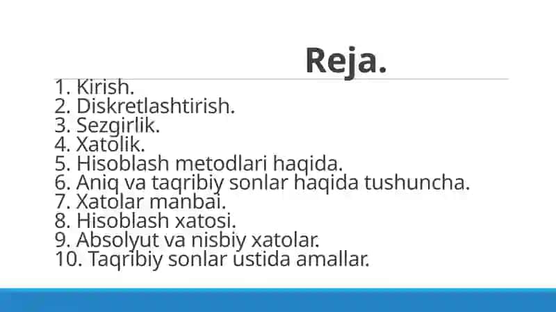 Xatoliklar nazariyasi 2