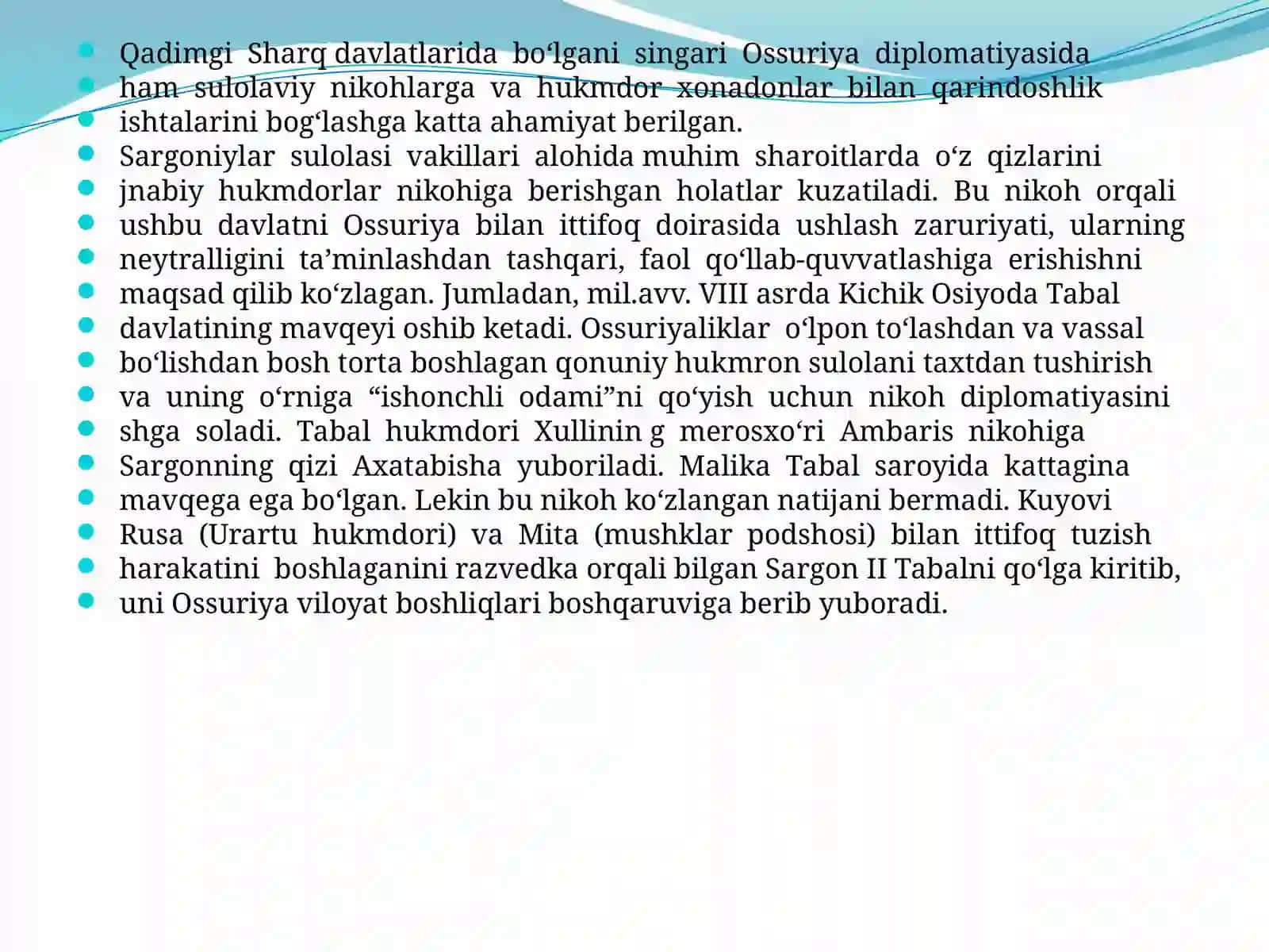 Ossuriya davlatida nikoh diplamatiyasi 2