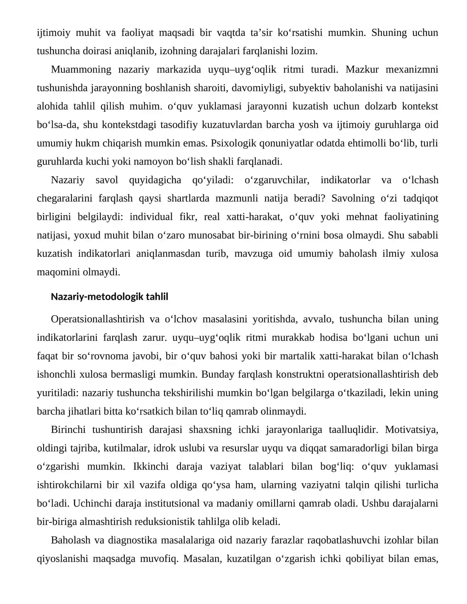 UYQU VA DIQQAT SAMARADORLIGI — BAHOLASH VA DIAGNOSTIKA MASALALARI 2