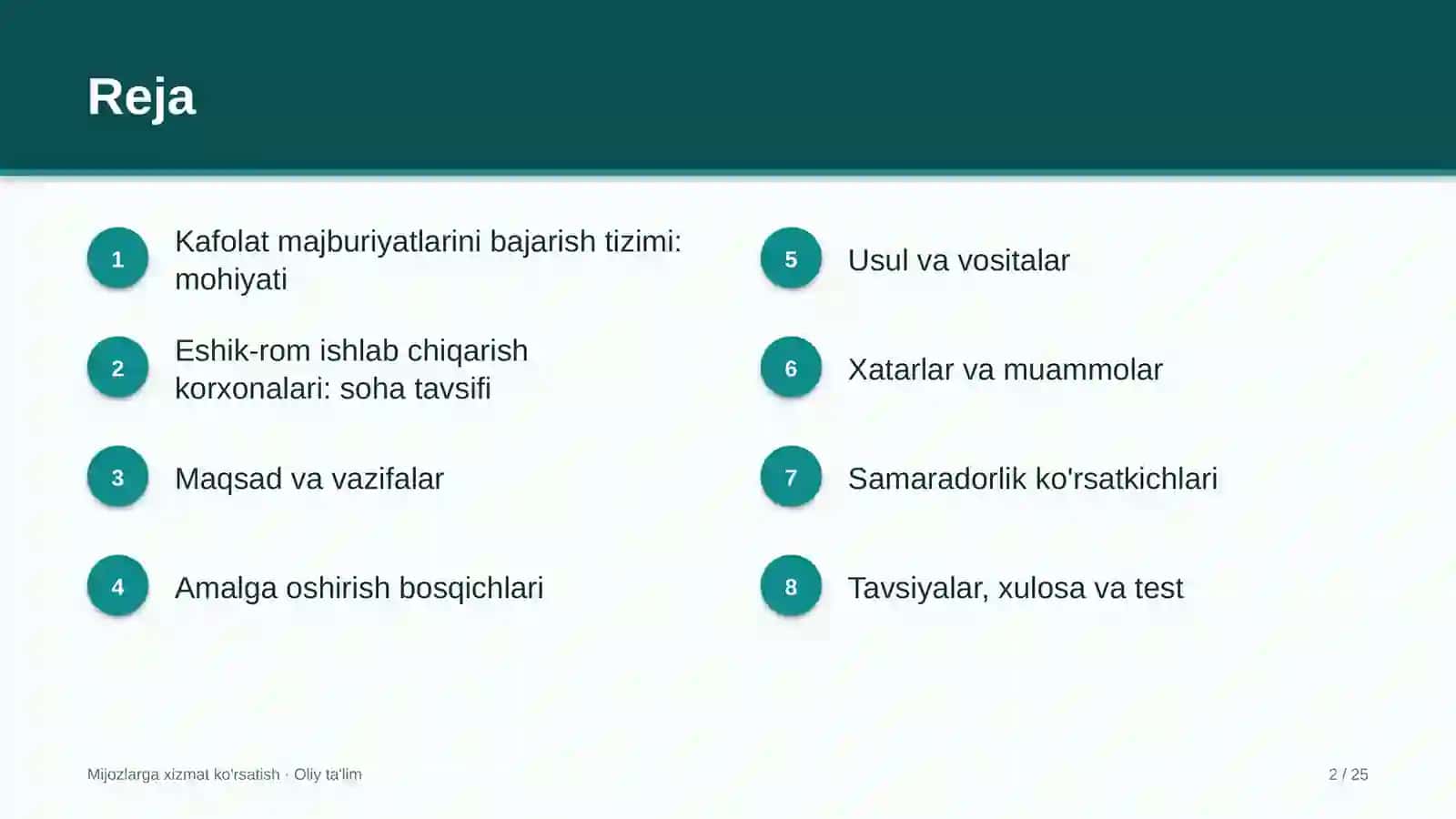 eshik rom ishlab chiqarish korxonalarida kafolat majburiyatlarini bajarish tizimi 5623 2