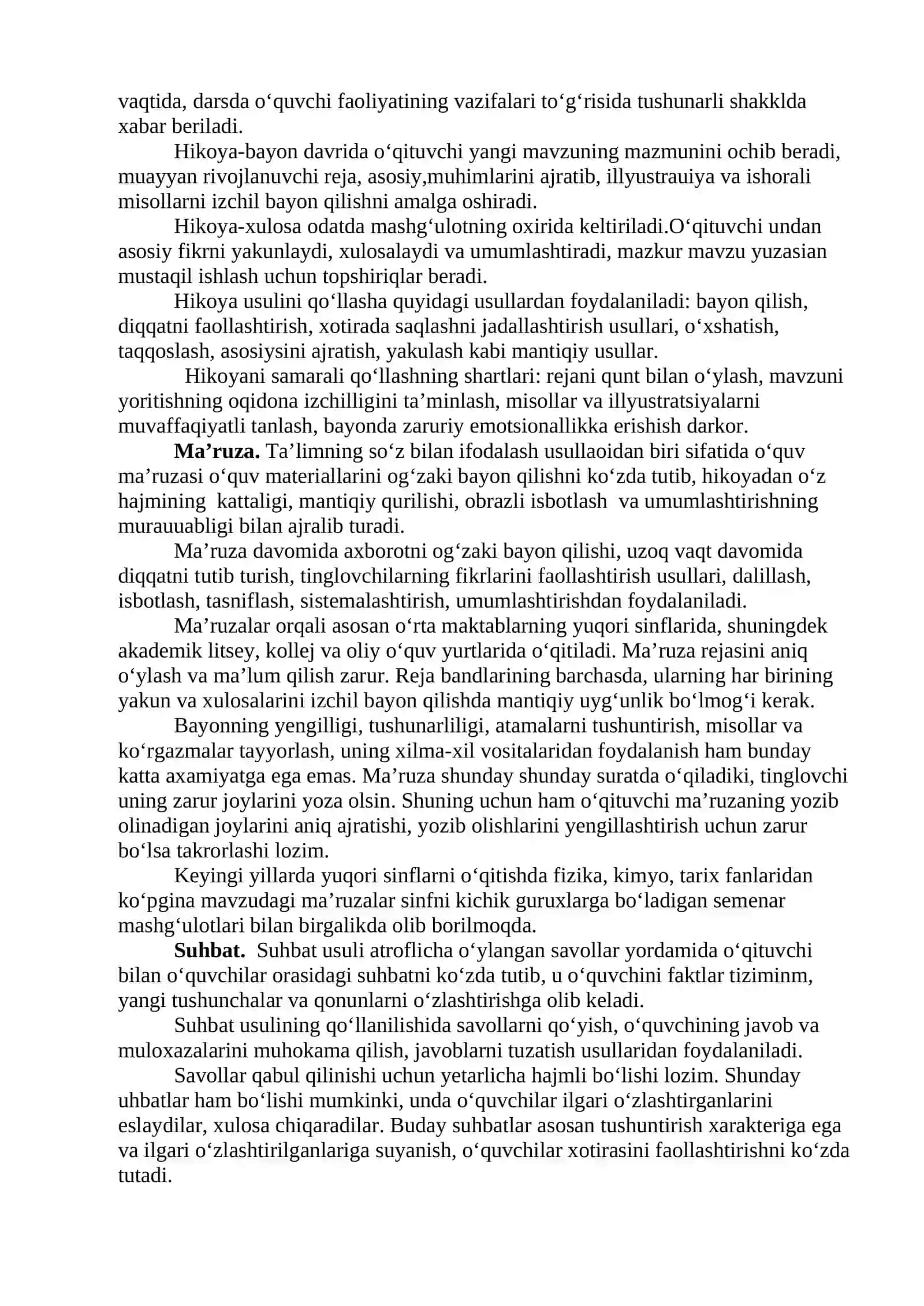 Ta’lim usullari, vositalari va metodlari. Ta’lim - tarbiya usullari to‘g‘risida umumiy tushuncha 2