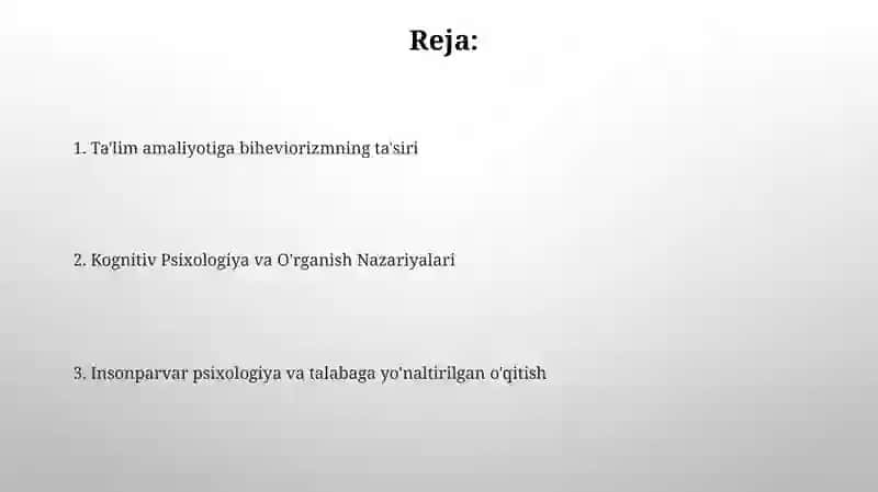 Psixologiya nazariyalari va uning pedogogik psixologiya rivojlanishiga taʼsiri 2