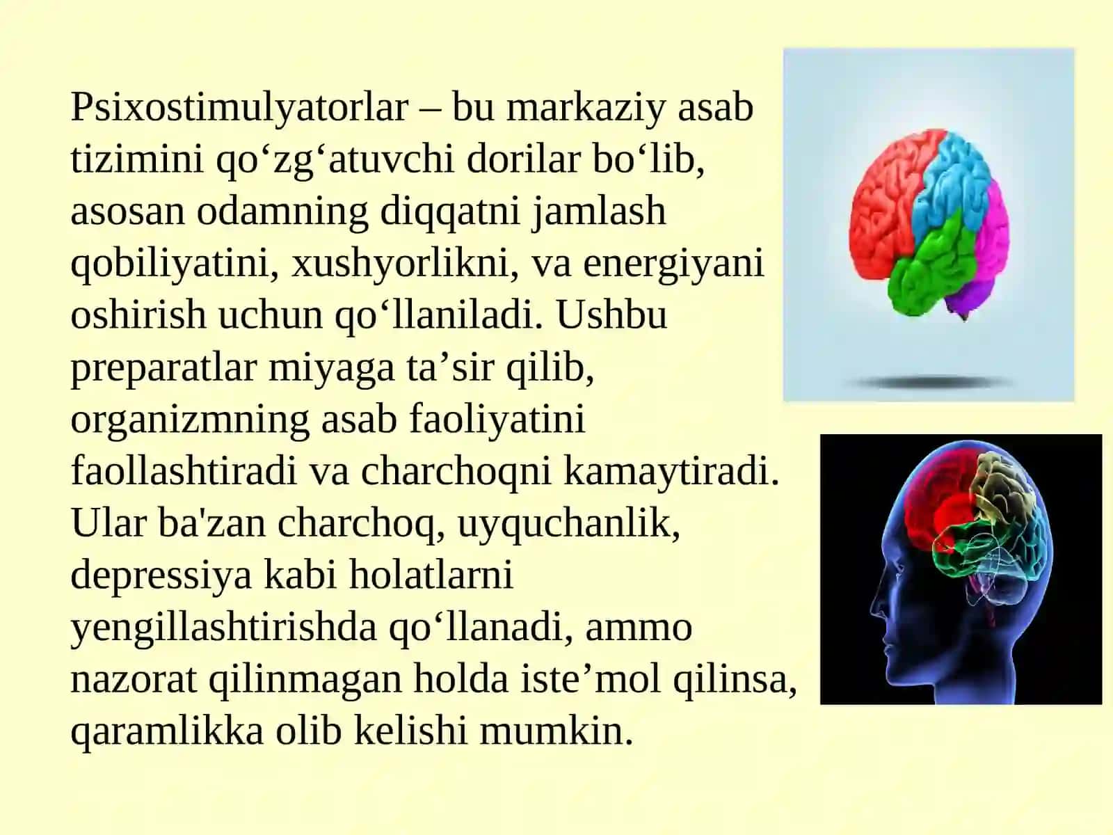 Psixostimulyatorlarga umumiy ta’rifi 2