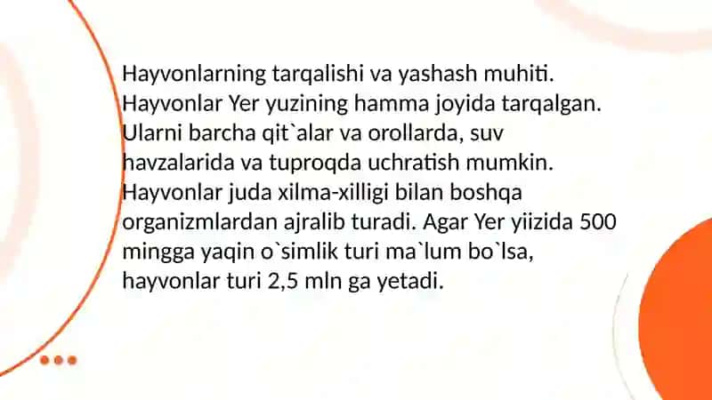 hayvonlar. hayvonlar turlari. ularning yashash muhiti 2
