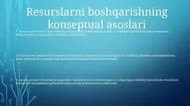 Ishlab Chiqarish Korxonalarida Resurslarni Boshqarishning Nazariy Asoslari 2