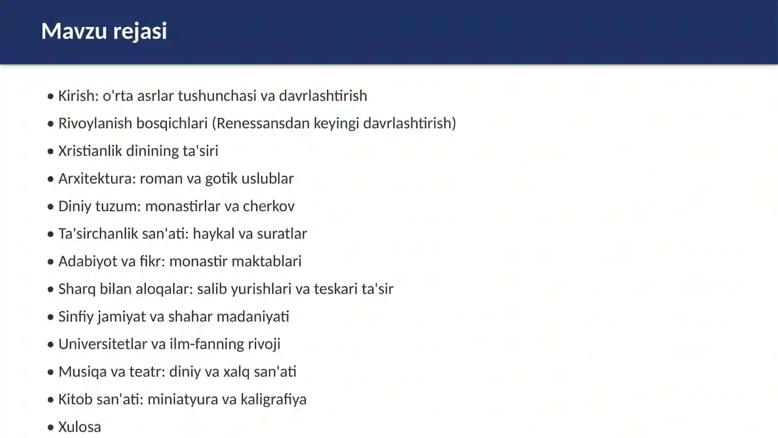 Oʻrta asrlarda Yevropa madaniyati 2