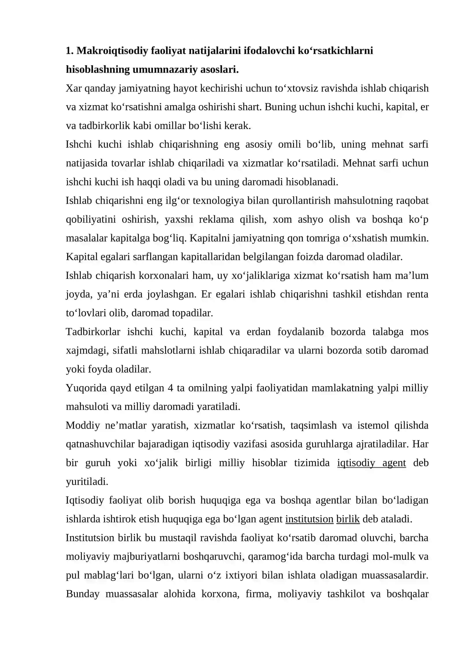 Milliy hisoblar tizimida makroiqtisodiy faoliyat natijalarini ifodalovchi ko‘rsatkichlar tizimi 2