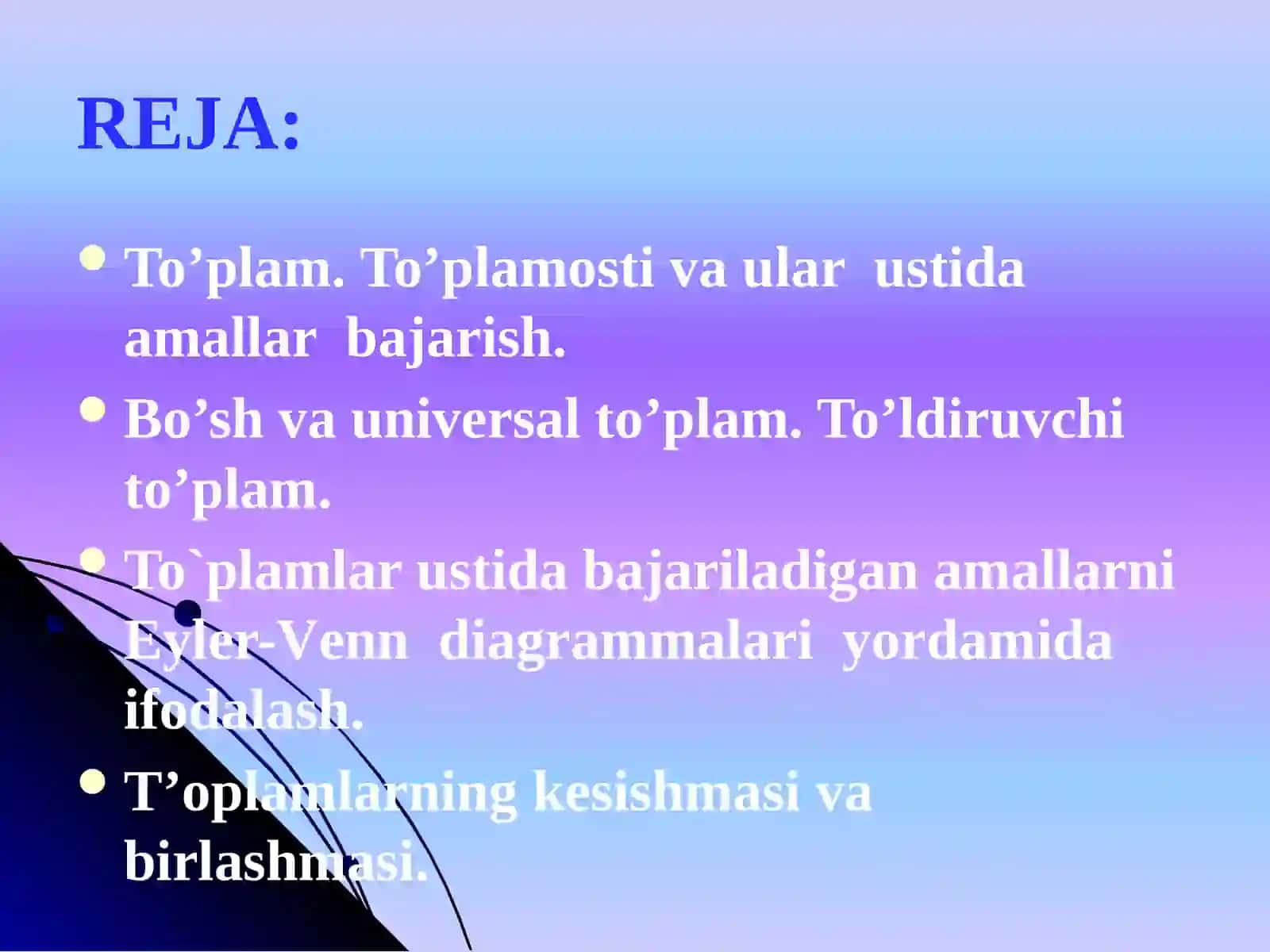 MATEMATIKA FANIDAN TAQDIMOTI 2