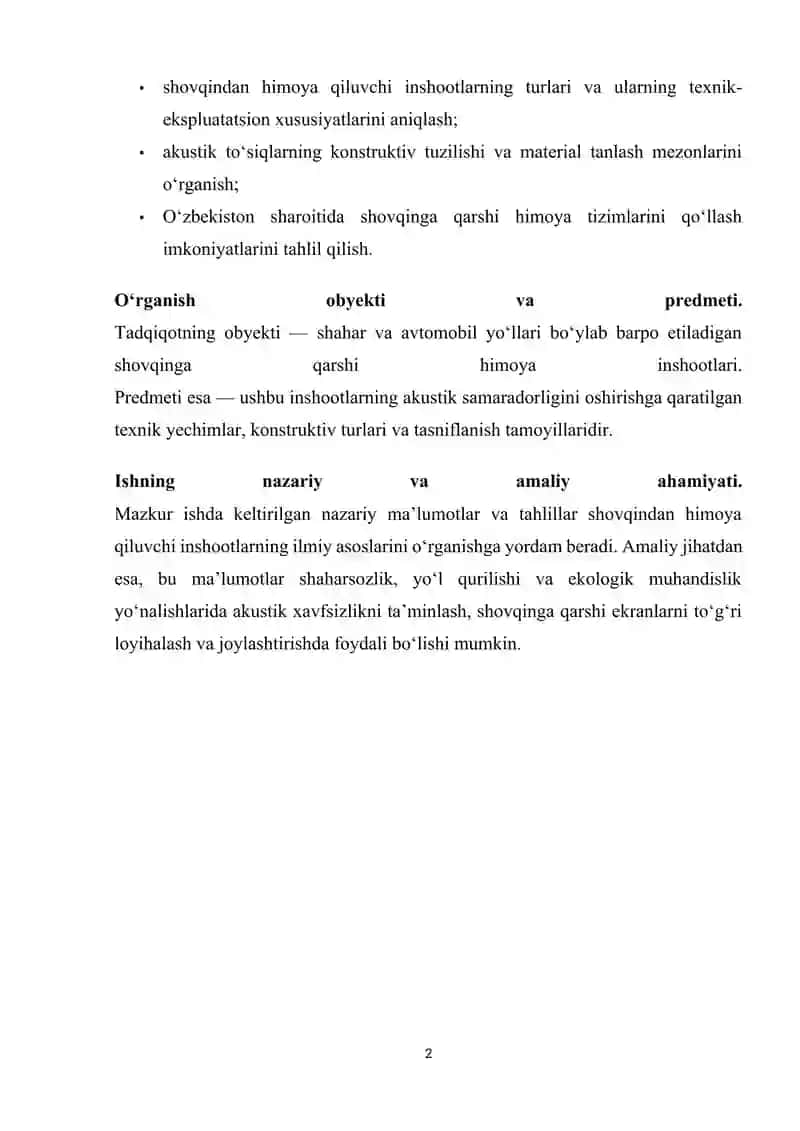 Shovqindan himoya qiluvchi inshootlarning tasniflanishi 2
