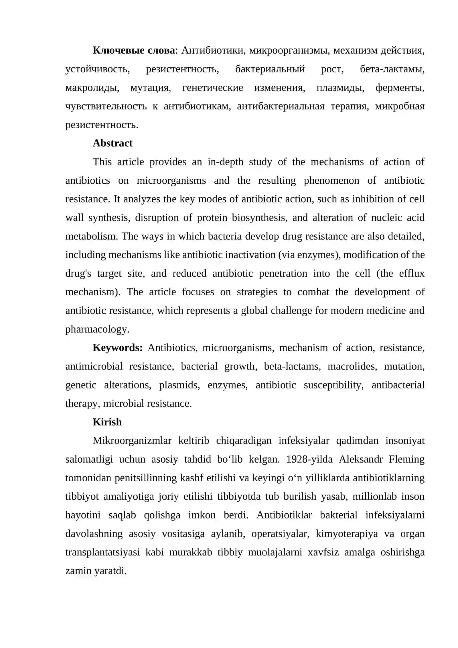 Antibiotiklarning mikroorganizlarga ta'sir mexanizmi 2