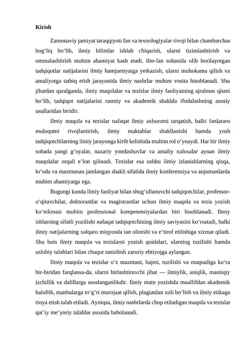 ILMIY MAQOLALAR VA TEZISLAR 2