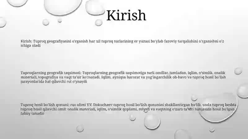 Tuproqlar Geografik Tarqalishining Asosiy Qonuniyatlari 2