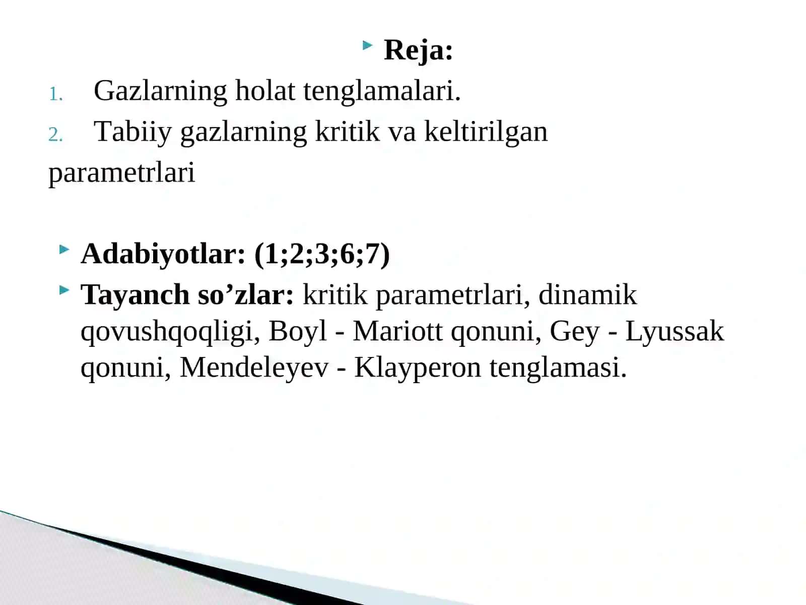 Dinamik qovushqoqlik kritik parametrlar 2